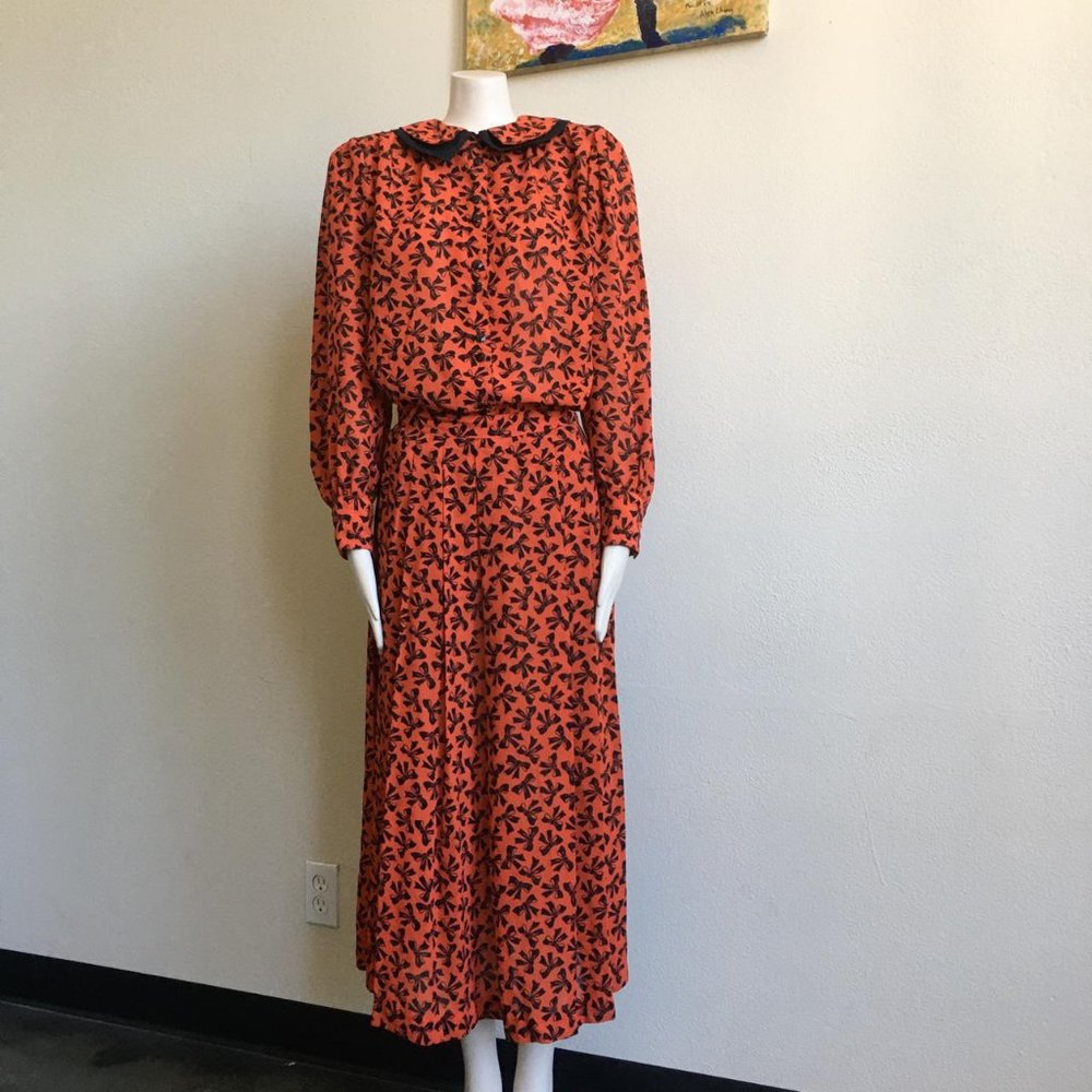 80s Retro Vintage Matching Set Skirt + Blouse